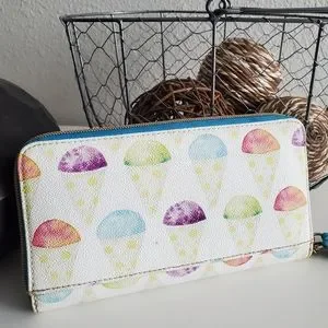 Dooney Bourke Bags Dooney Bourke Snow Cones Large Zip Around Wallet Shaved Ice Euc Poshmark